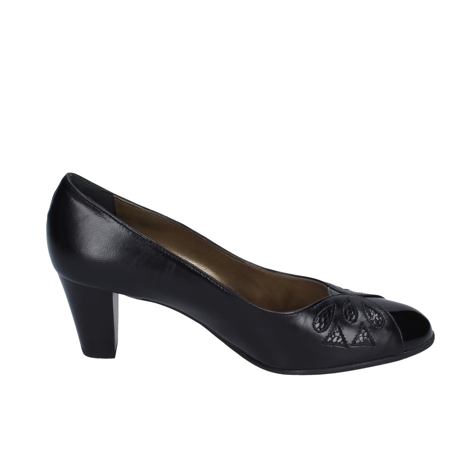 scarpe donna CONFORT decollete nero pelle vernice EZ400 In Vendita
