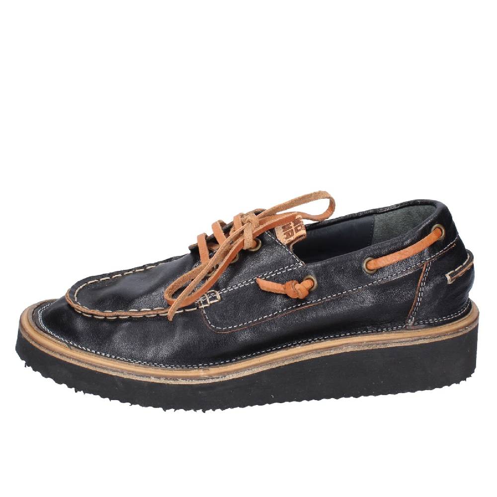 scarpe donna MOMA mocassini nero pelle EY598 Hotsell