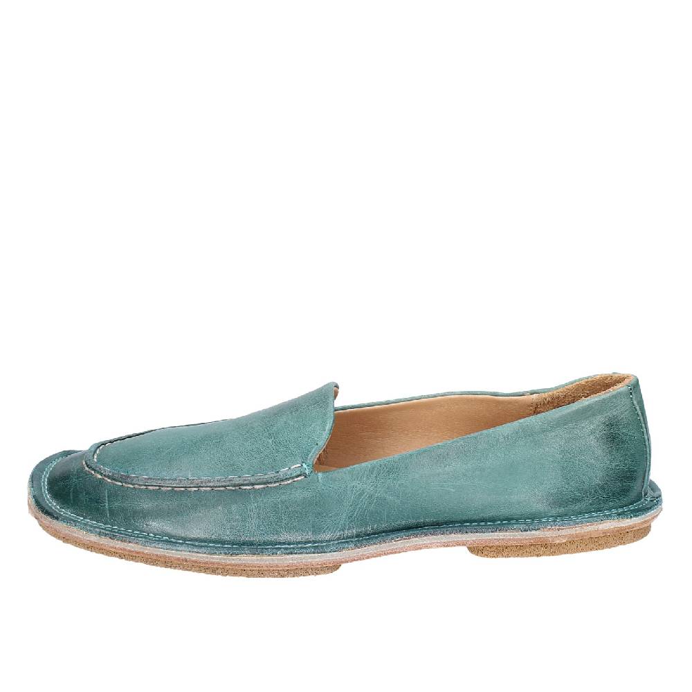 scarpe donna MOMA mocassini verde pelle 1ES473 EY625 Vendita Economica