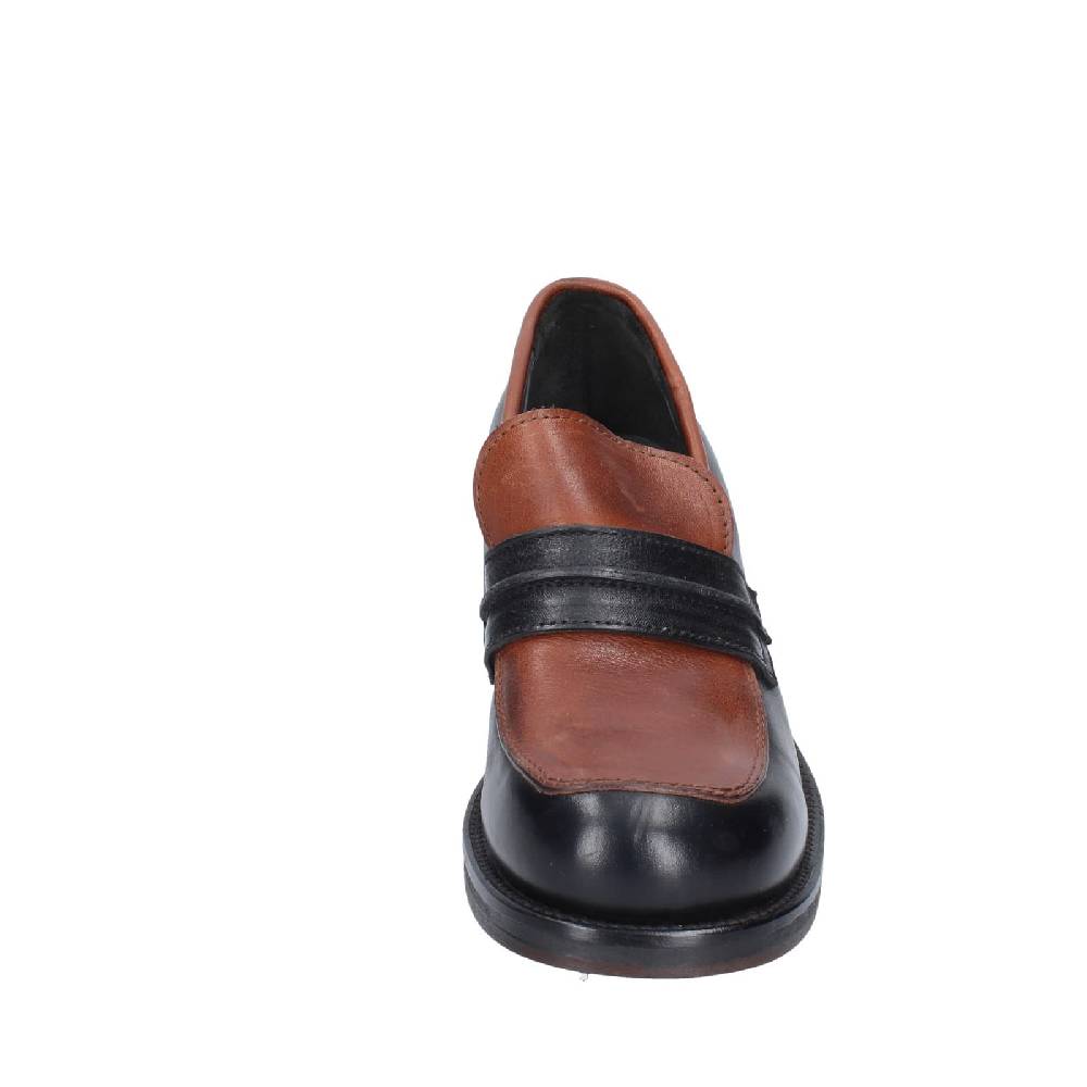 scarpe donna MOMA mocassini marrone pelle nero 72304E EY559 Saldi Di Fabbrica