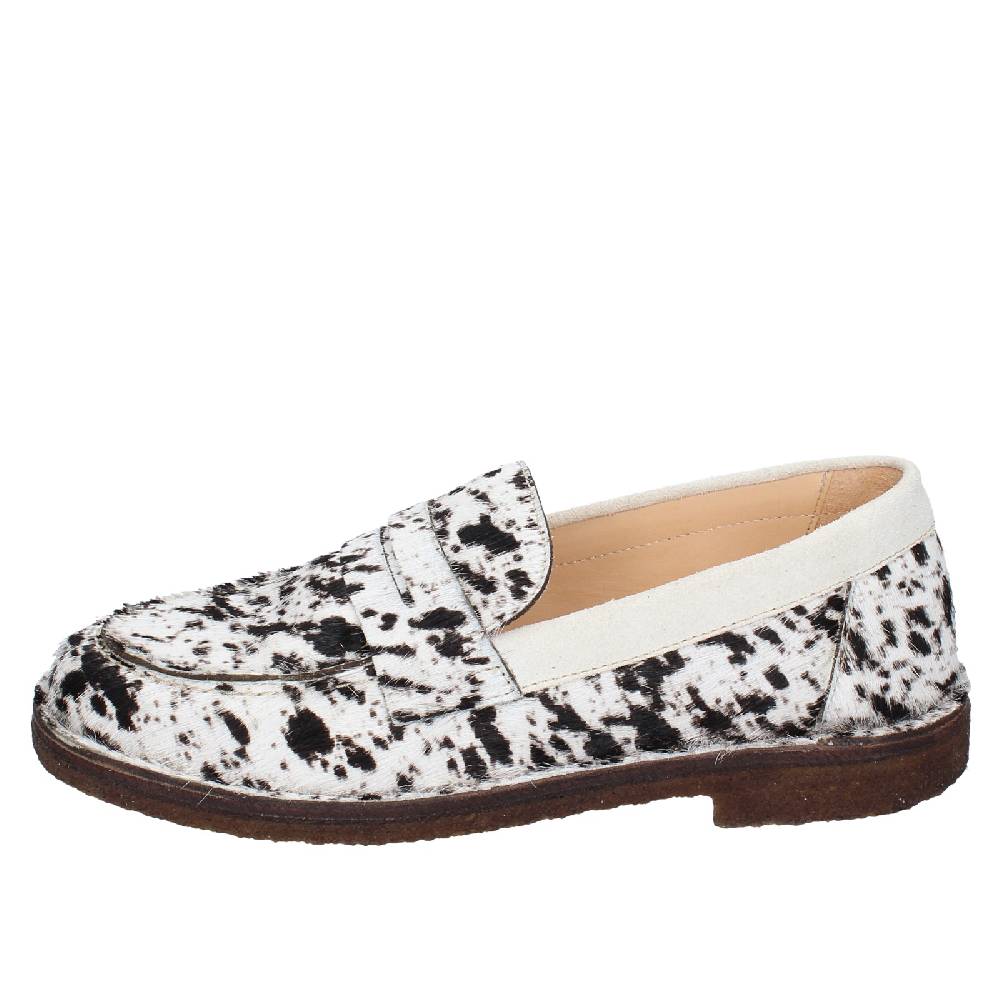 scarpe donna ASTORFLEX mocassini bianco cavallino nero camoscio EY780 Nuova