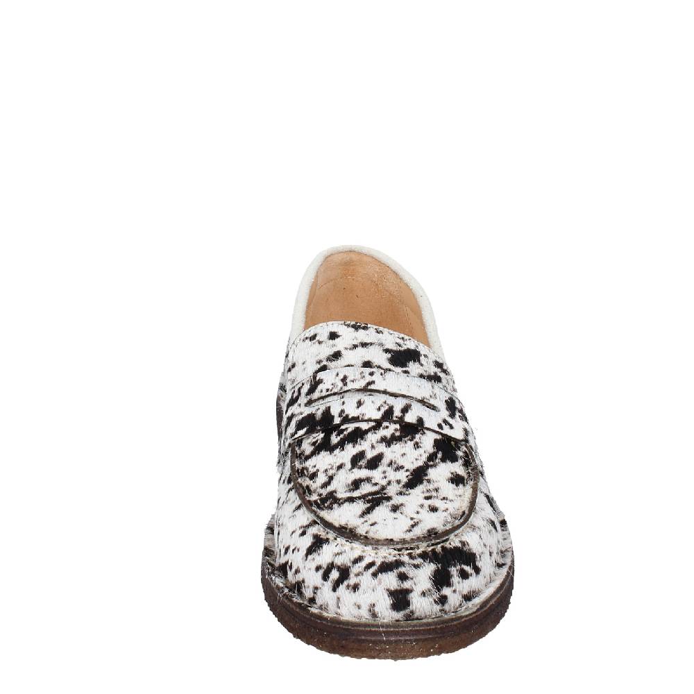 scarpe donna ASTORFLEX mocassini bianco cavallino nero camoscio EY780 Nuova
