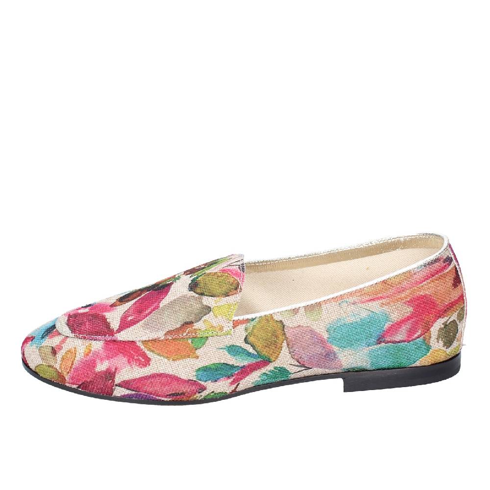 scarpe donna ANNIEL mocassini multicolore tessuto EY674 Italy