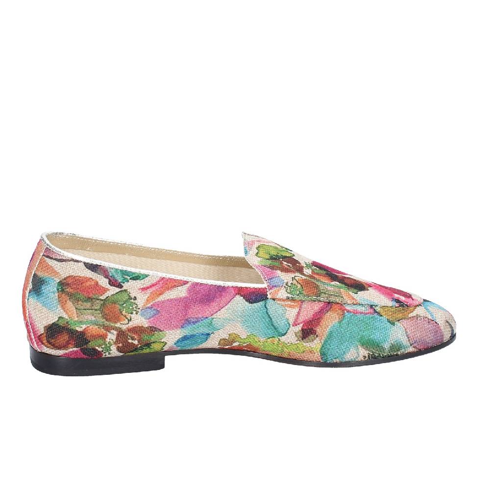 scarpe donna ANNIEL mocassini multicolore tessuto EY674 Italy