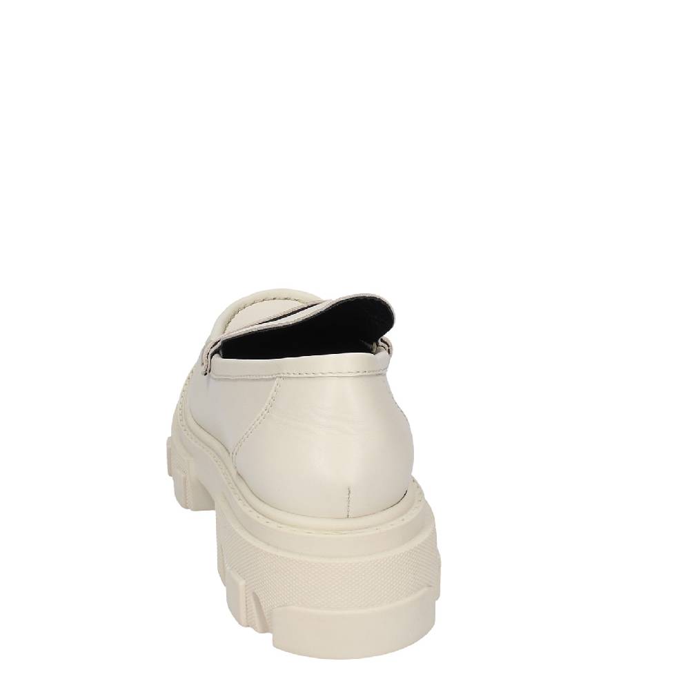 scarpe donna STOKTON mocassini beige pelle EY944 Italia