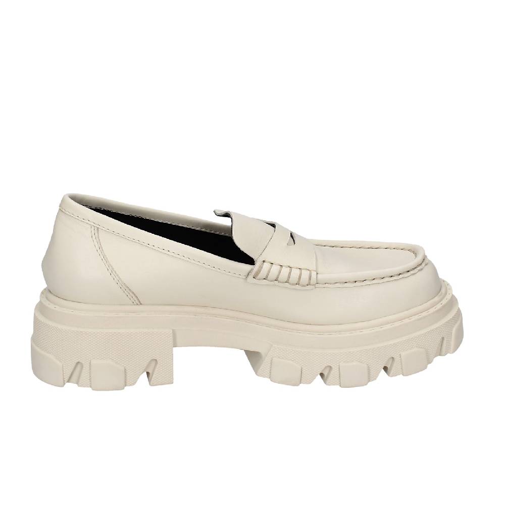 scarpe donna STOKTON mocassini beige pelle EY944 Italia