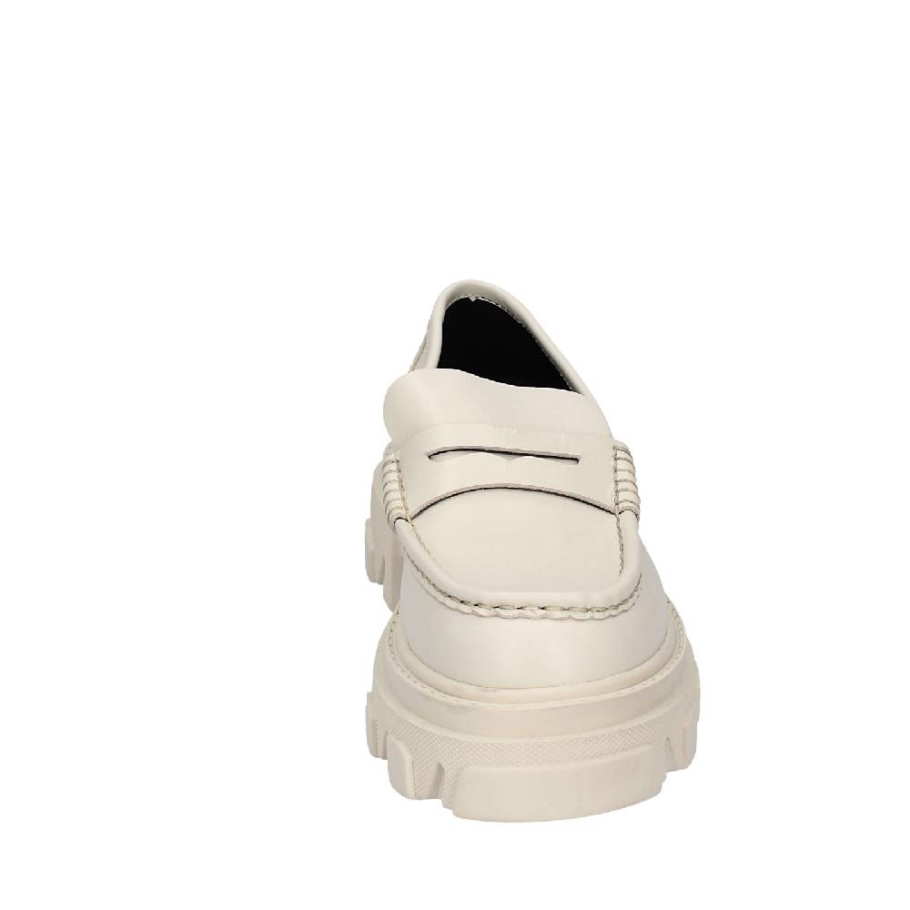 scarpe donna STOKTON mocassini beige pelle EY944 Italia