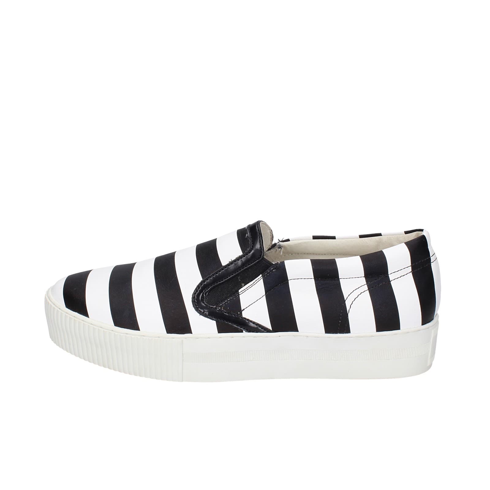 scarpe donna CULT mocassini bianco pelle nero EY359 Vendita