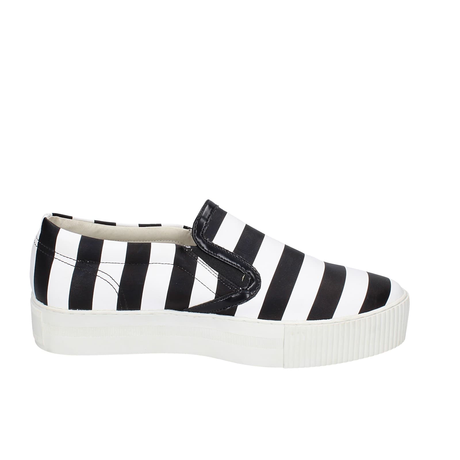 scarpe donna CULT mocassini bianco pelle nero EY359 Vendita