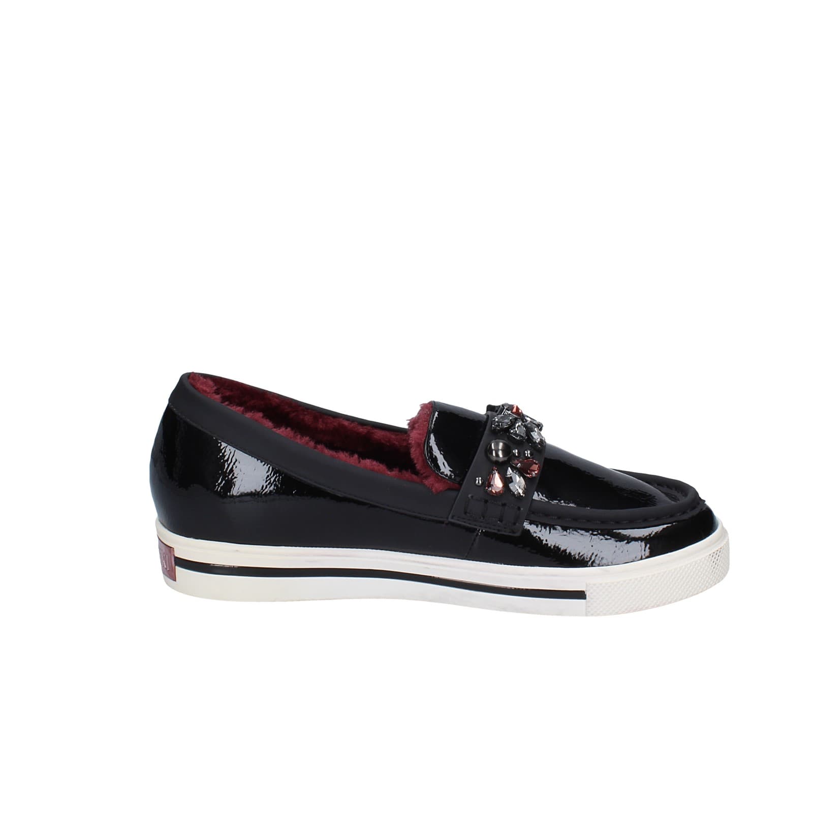 scarpe donna LUCIANO BARACHINI mocassini nero vernice EY169 Spedizione Gratuita