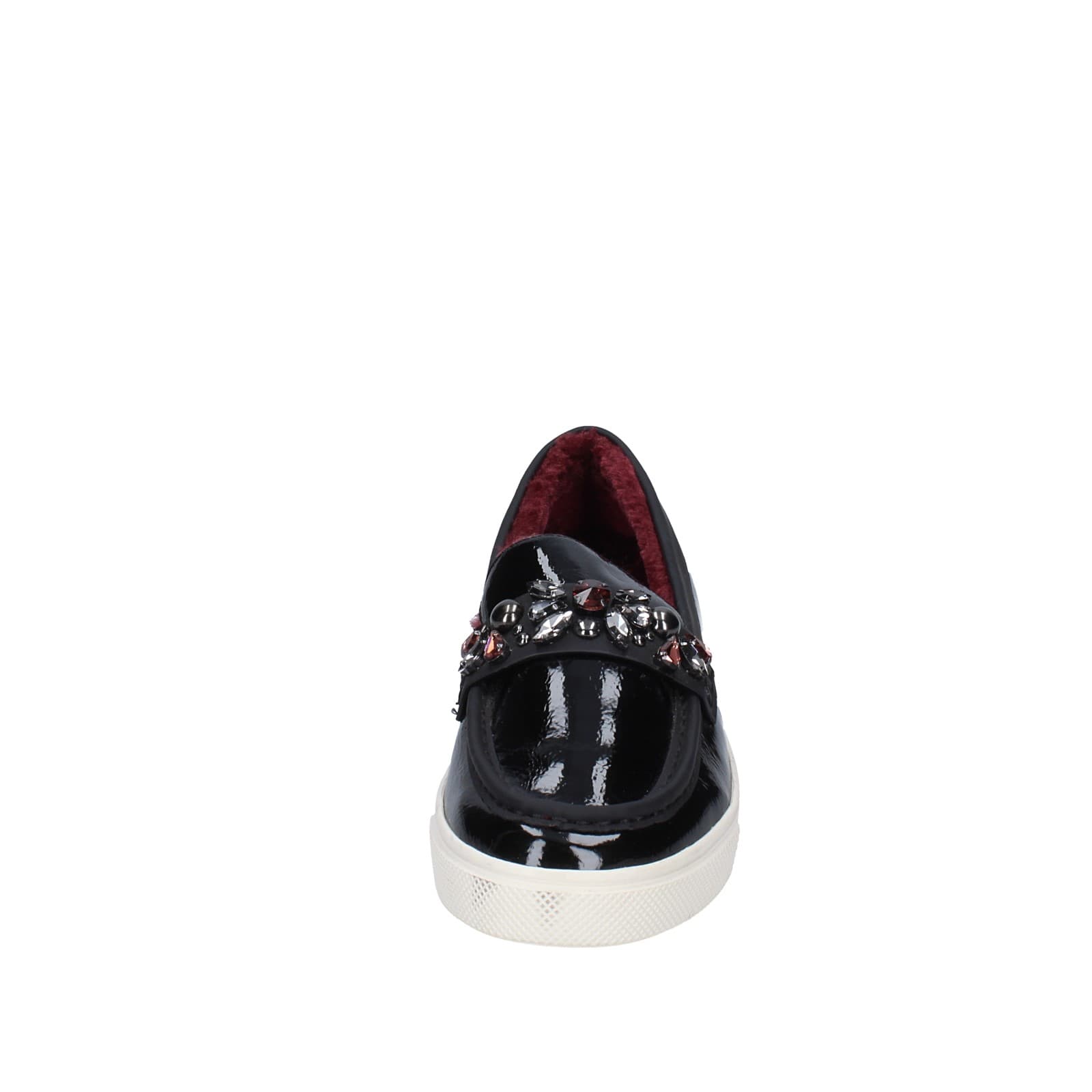 scarpe donna LUCIANO BARACHINI mocassini nero vernice EY169 Spedizione Gratuita