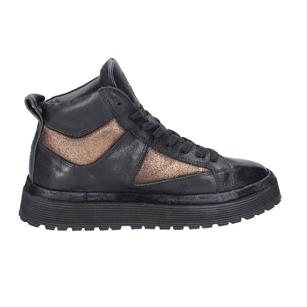 scarpe donna MOMA sneakers nero pelle bronzo 1BW316 EY622 Promozione Limitata