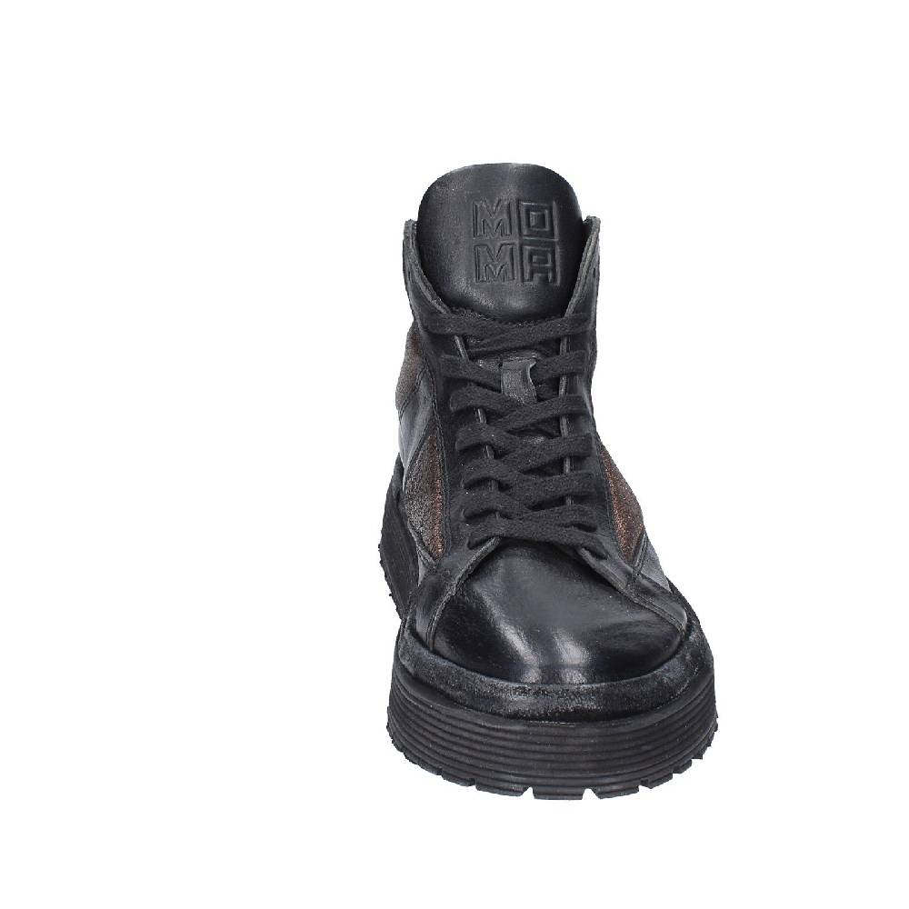 scarpe donna MOMA sneakers nero pelle bronzo 1BW316 EY622 Promozione Limitata