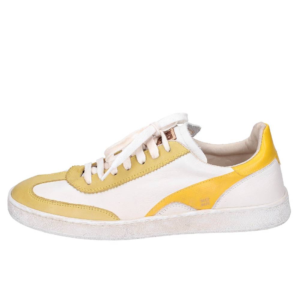 scarpe donna MOMA sneakers bianco pelle giallo 49402A VINTAGE EX506 Fino Al -60%