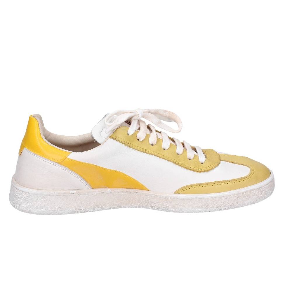 scarpe donna MOMA sneakers bianco pelle giallo 49402A VINTAGE EX506 Fino Al -60%