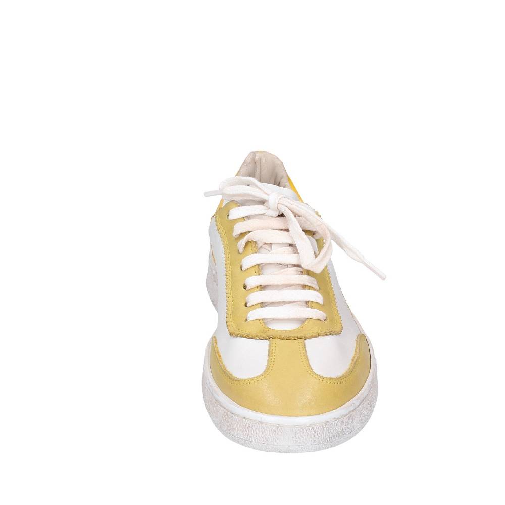 scarpe donna MOMA sneakers bianco pelle giallo 49402A VINTAGE EX506 Fino Al -60%