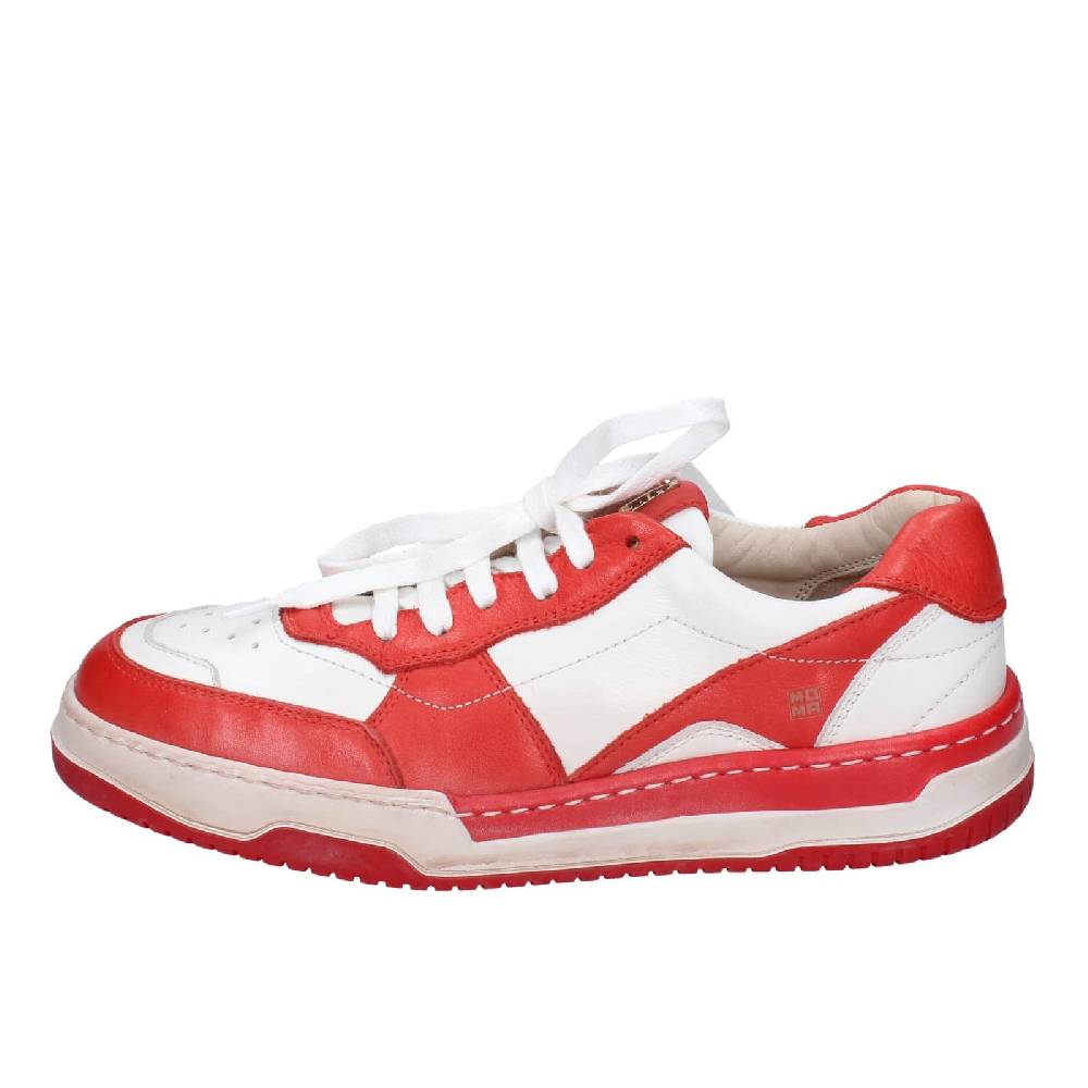 scarpe donna MOMA sneakers bianco pelle rosa EY593 Sottocosto