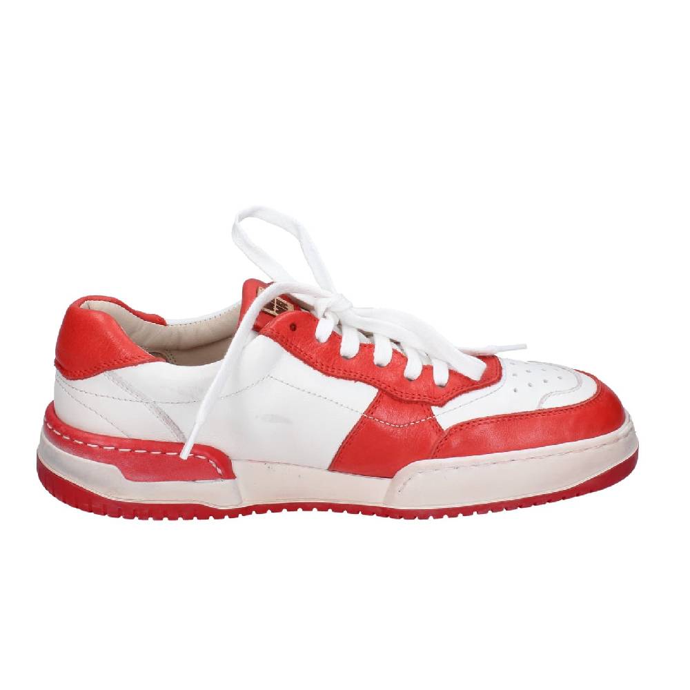 scarpe donna MOMA sneakers bianco pelle rosa EY593 Sottocosto