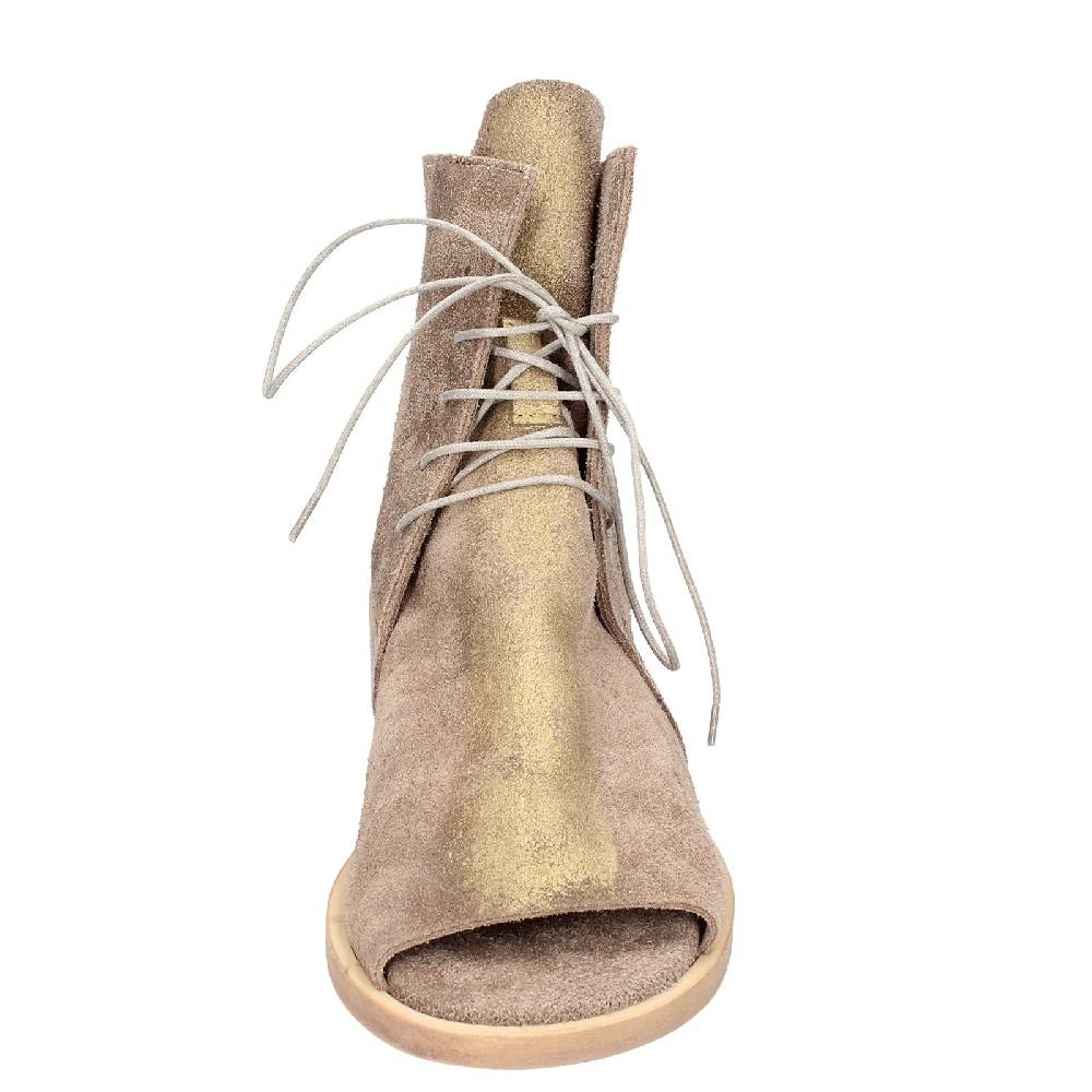scarpe donna MOMA stivaletti marrone camoscio oro 35402I VINTAGE EX443 Vendita Economica
