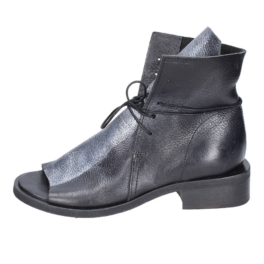 scarpe donna MOMA stivaletti nero pelle argento 35402I VINTAGE EX398 Saldi Di Fabbrica
