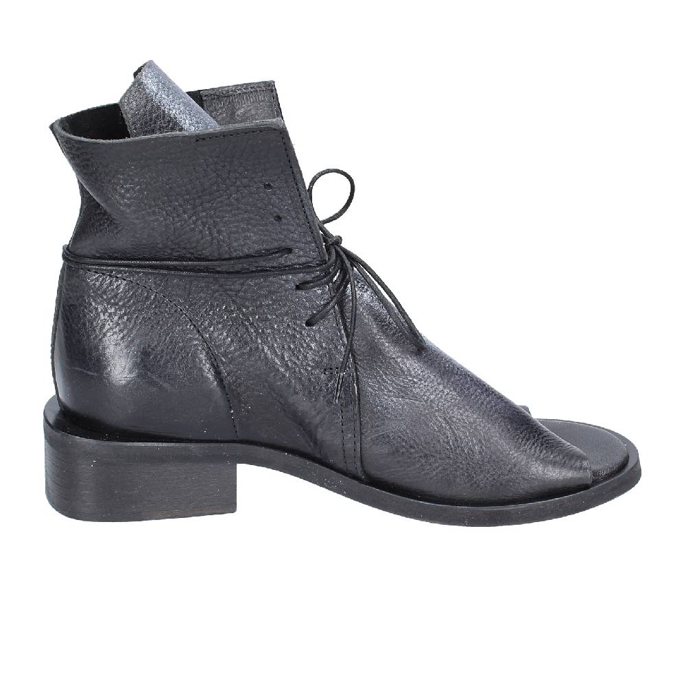 scarpe donna MOMA stivaletti nero pelle argento 35402I VINTAGE EX398 Saldi Di Fabbrica