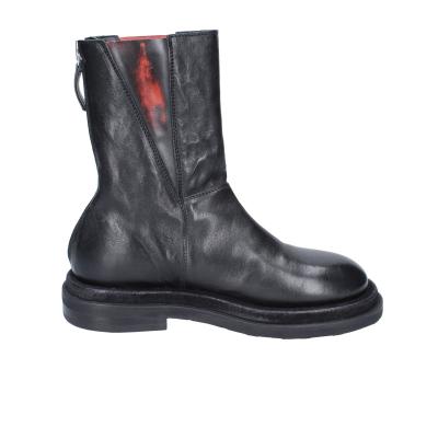 scarpe donna MOMA stivaletti nero pelle rosso 1CW339 VINTAGE BD939 In Saldo
