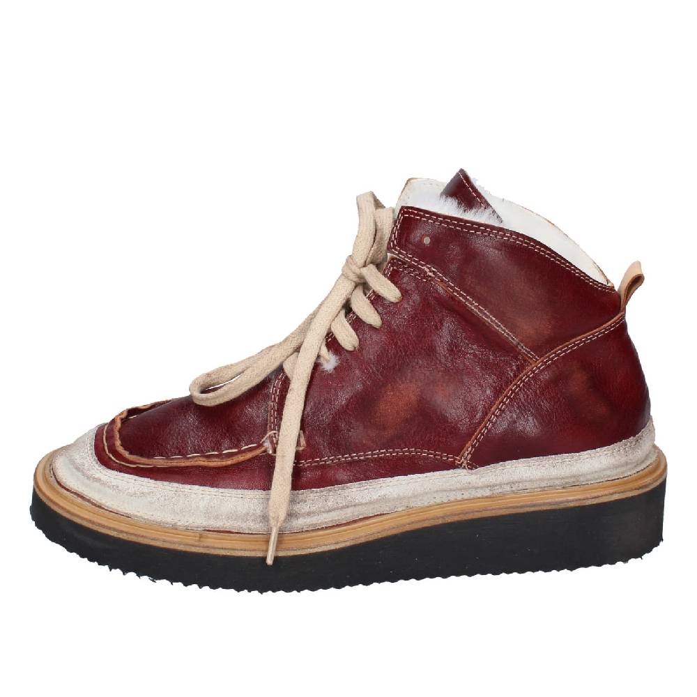 scarpe donna MOMA stivaletti bordeaux pelle camoscio EY579 Italy