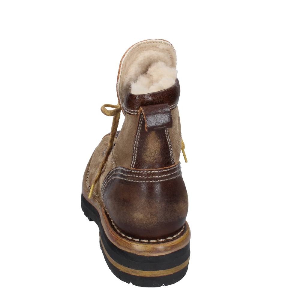 scarpe donna MOMA stivaletti marrone camoscio beige pelle 81301B EY576 In Linea
