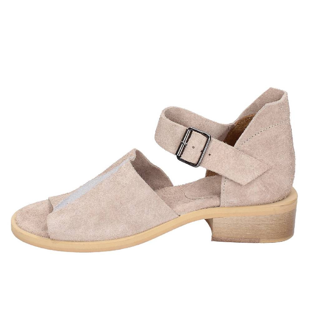 scarpe donna MOMA sandali beige camoscio argento 35403G VINTAGE EX453 Nuovo