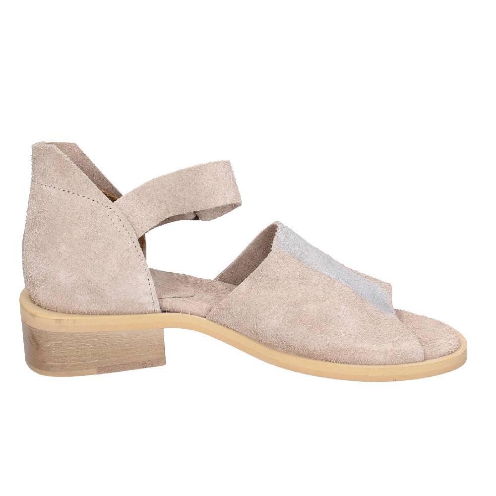 scarpe donna MOMA sandali beige camoscio argento 35403G VINTAGE EX453 Nuovo