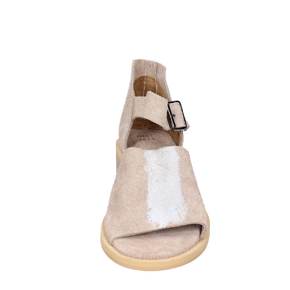 scarpe donna MOMA sandali beige camoscio argento 35403G VINTAGE EX453 Nuovo