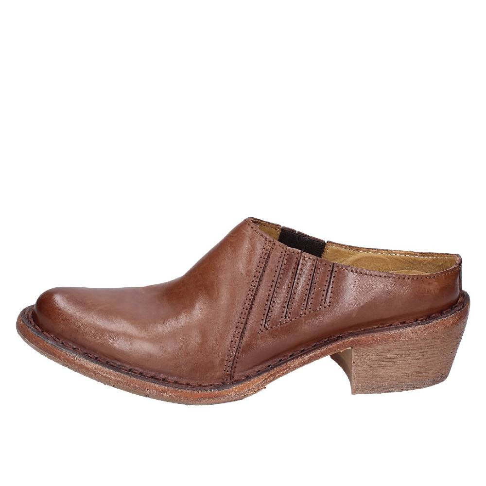 scarpe donna MOMA sandali marrone pelle VINTAGE SABOT EX457 Pezzi Unici