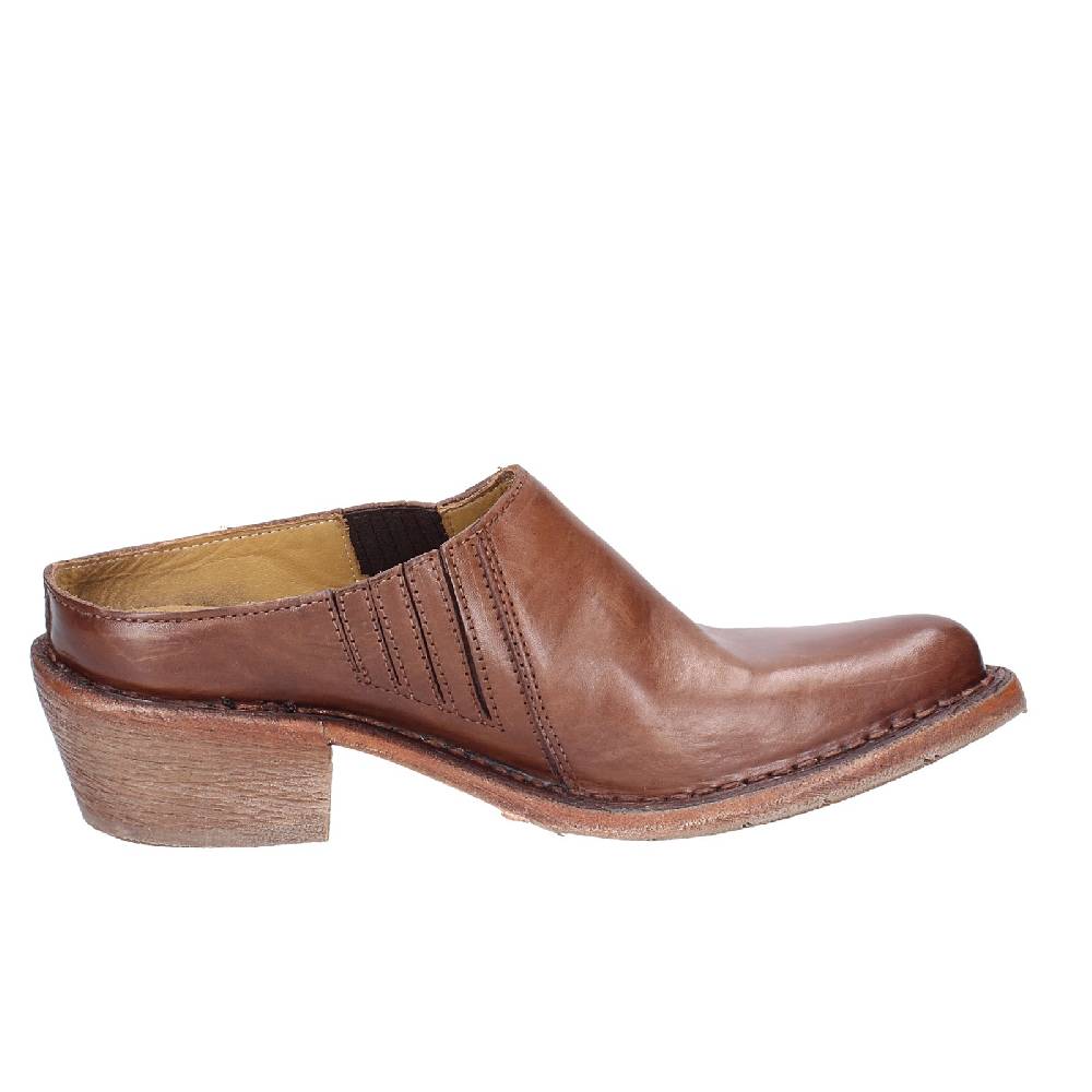 scarpe donna MOMA sandali marrone pelle VINTAGE SABOT EX457 Pezzi Unici