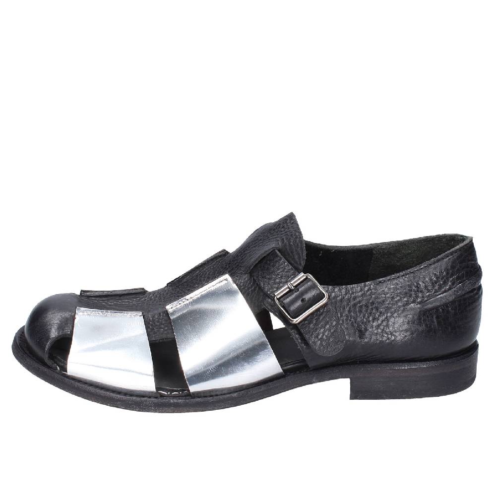 scarpe donna MOMA sandali nero pelle argento 40401G VINTAGE EX410 Soddisfazione Garantita