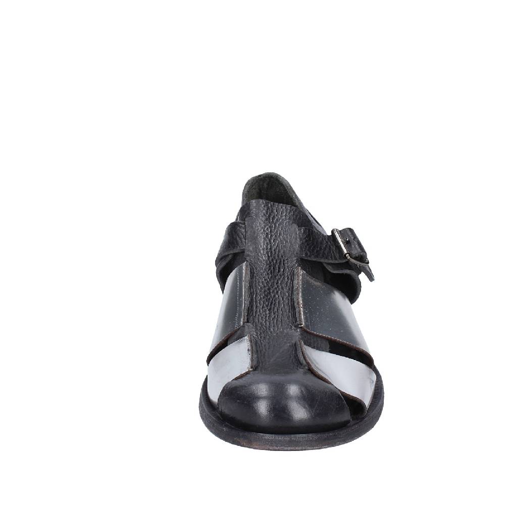 scarpe donna MOMA sandali nero pelle argento 40401G VINTAGE EX410 Soddisfazione Garantita