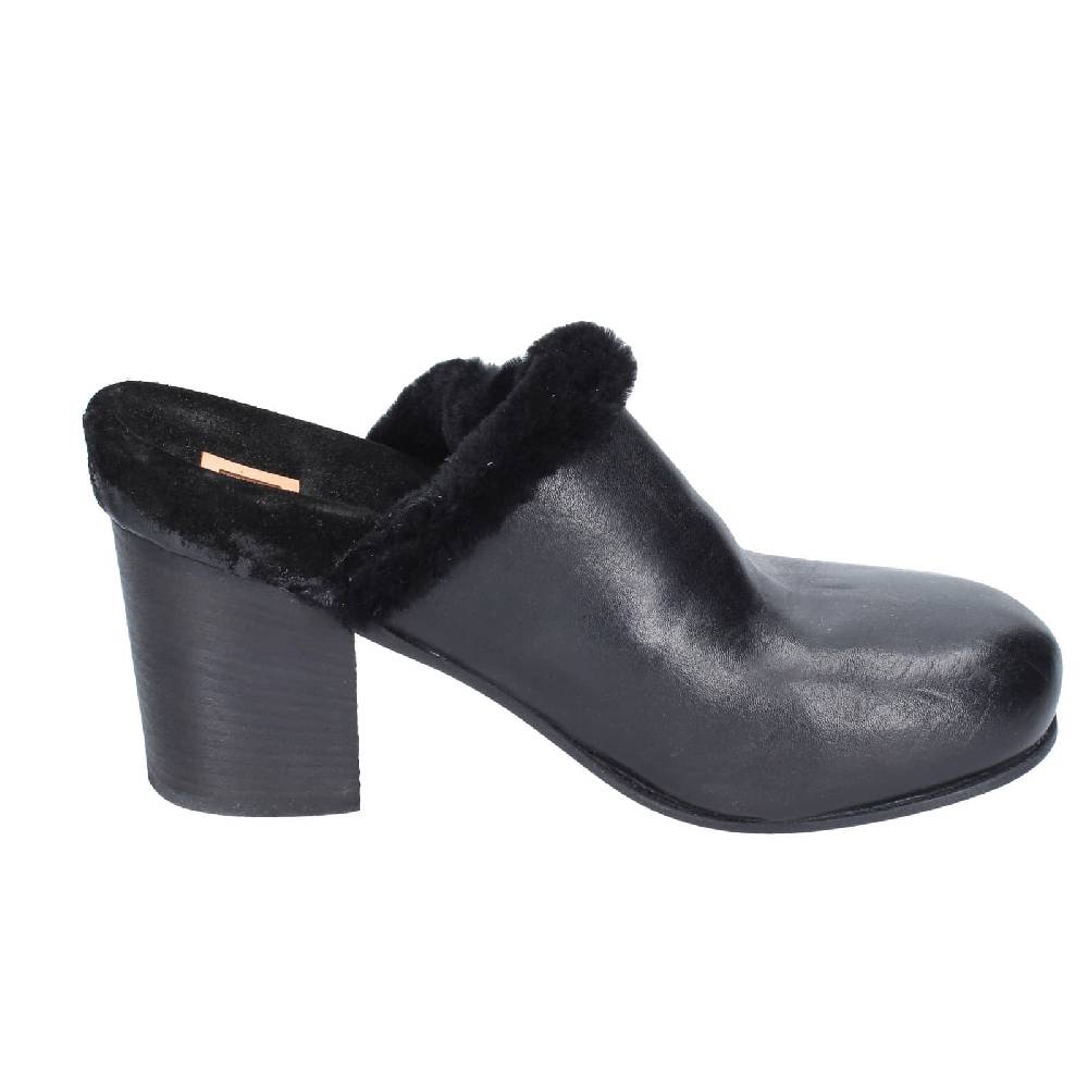 scarpe donna MOMA sandali nero pelle pelliccia EY580 Consegna Veloce