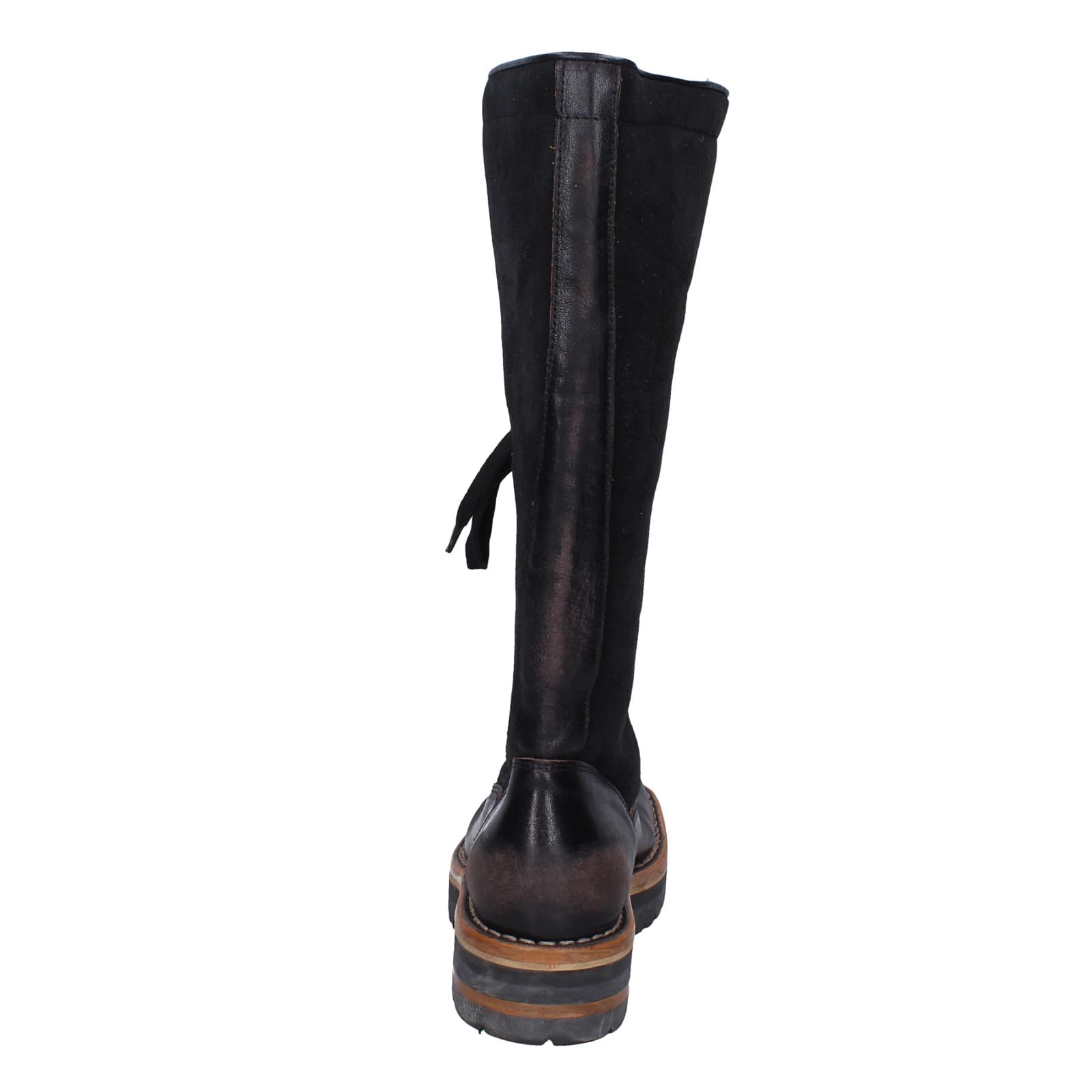 scarpe donna MOMA stivali nero camoscio pelle 81304D-VADO EY495 Sconto