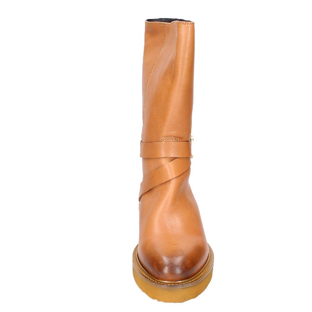 scarpe donna CARMENS stivali marrone pelle EX155 Saldi