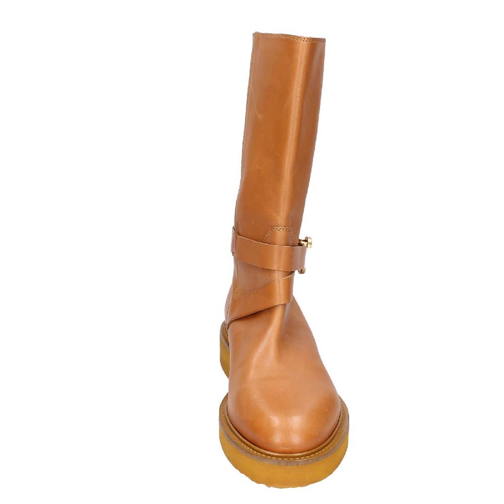 scarpe donna CARMENS stivali marrone pelle EX153 Saldi Di Fabbrica