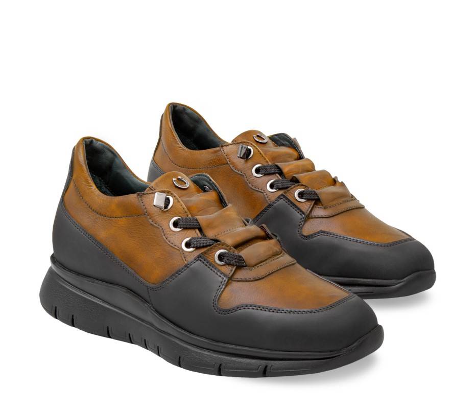Pakerson SNEAKER AMIATA PELLE MARRONE TAN Vendita Economica