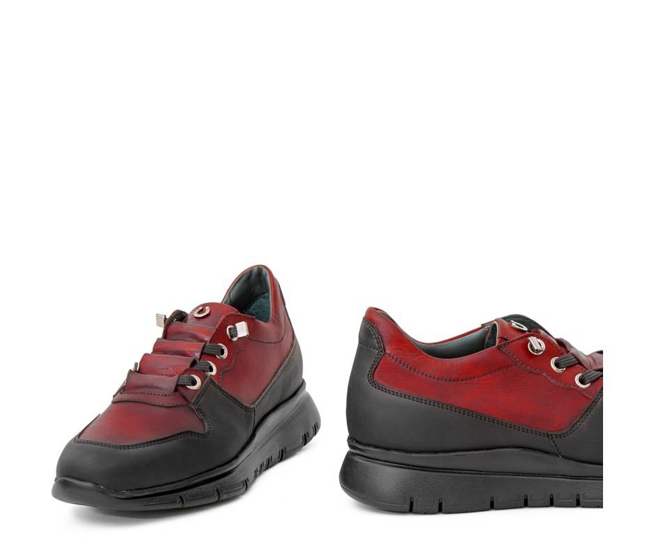 Pakerson SNEAKER AMIATA PELLE ROSSO BORDEAUX Nuova