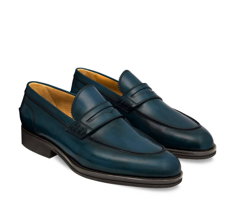 Pakerson MOCASSINO LUCCA PELLE BLU ISLAND Fino Al -60%