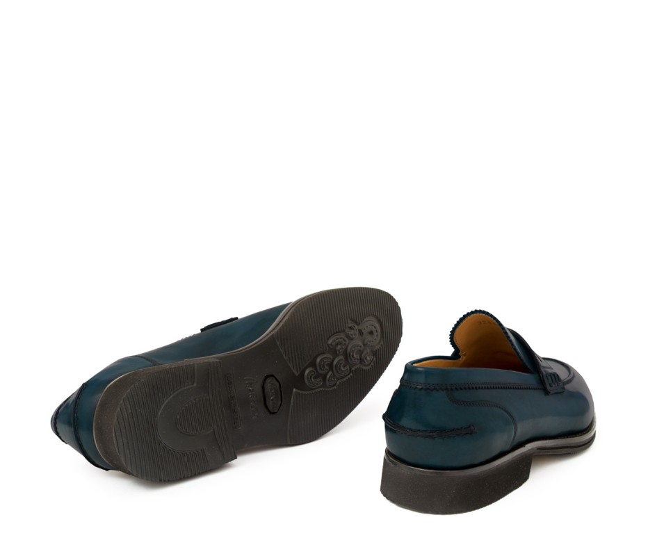 Pakerson MOCASSINO LUCCA PELLE BLU ISLAND Fino Al -60%