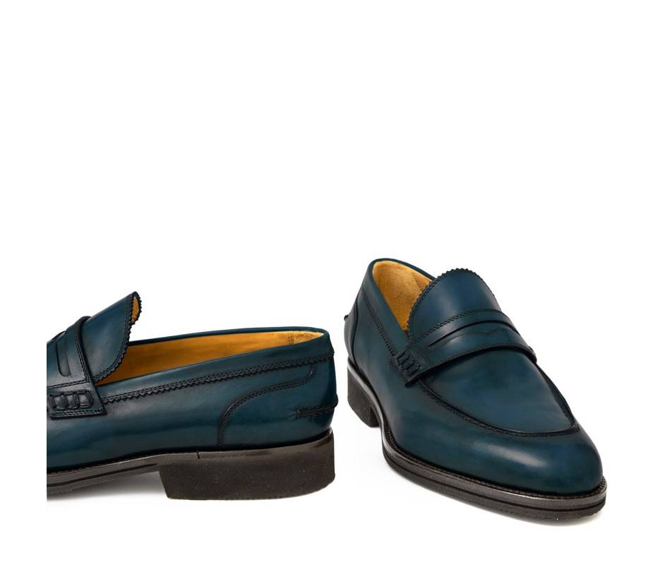 Pakerson MOCASSINO LUCCA PELLE BLU ISLAND Fino Al -60%