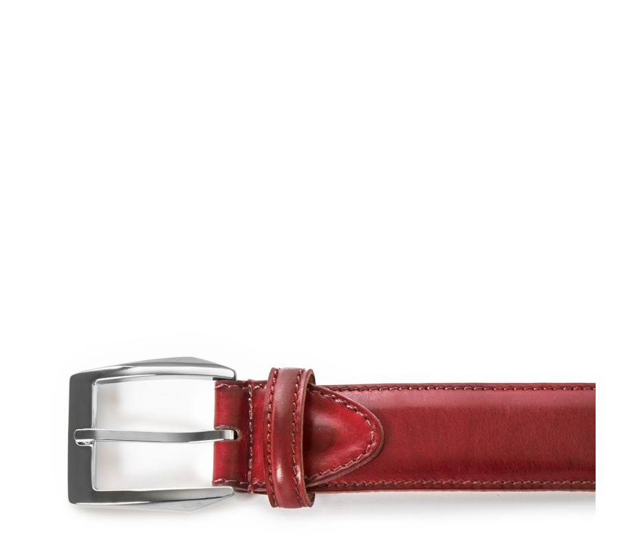 Pakerson FIBBIA CALCI PELLE ROSSO BORDEAUX Nuova