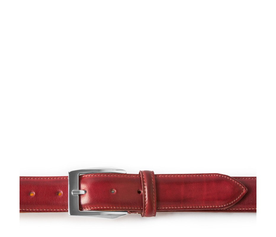 Pakerson FIBBIA CALCI PELLE ROSSO BORDEAUX Nuova