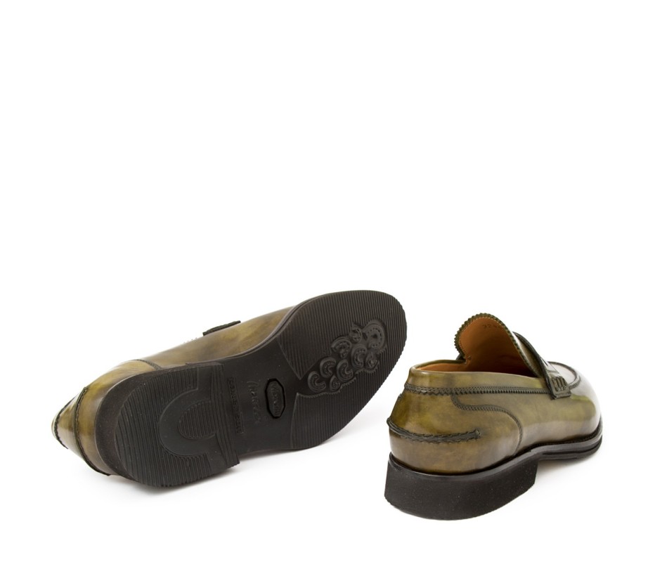 Pakerson MOCASSINO LUCCA PELLE VERDE OLIVA In Linea