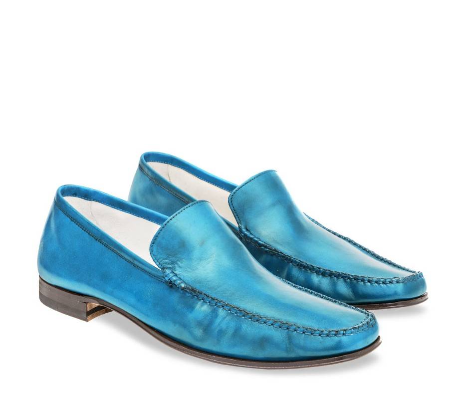 Pakerson MOCASSINO CERRETO PELLE AZZURRO CIELO Fino Al -60%