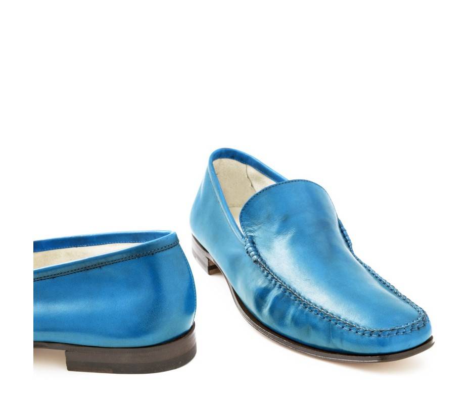 Pakerson MOCASSINO CERRETO PELLE AZZURRO CIELO Fino Al -60%