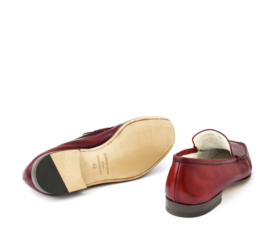 Pakerson MOCASSINO CERRETO PELLE ROSSO BORDEAUX Saldi Di Fabbrica